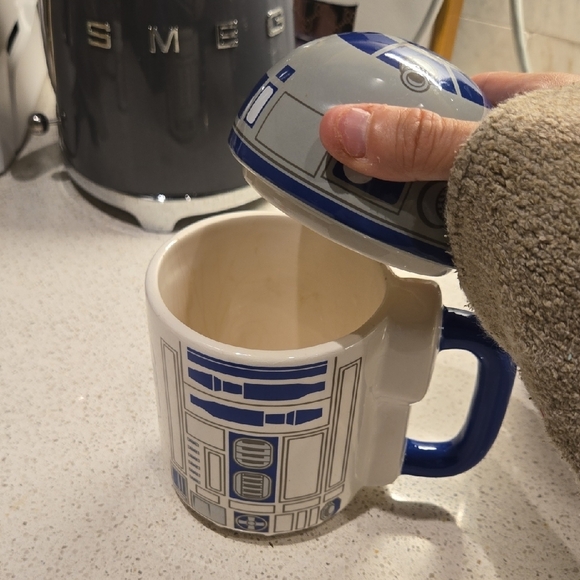 Star Wars R2-D2 Mug with Blue and Gray Accents, GUC, Lid, Iconic, Novelty - Picture 4 of 7